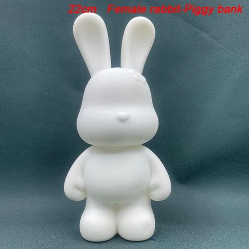 22cm lapinB 1pc - Jouet pour Parent enfant, Graffiti fluide ours violente blanc, ornement de corps en briques, bricolage à la main lapin licorne modèle décoration de bureau, jouet Parent enfant