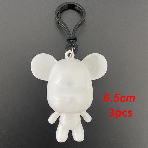 6.5cm ours-3pcs - Jouet pour Parent enfant, Graffiti fluide ours violente blanc, ornement de corps en briques, bricolage à la main lapin licorne modèle décoration de bureau, jouet Parent enfant