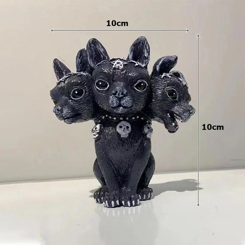 Jardin Sorcière Chat Sculpture Gothique Chaton Décoration Halloween Magique Chat Résine Artisanat Ornement Maison Extérieur Cour Décorations