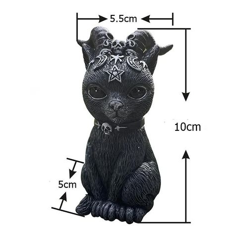 Jardin Sorcière Chat Sculpture Gothique Chaton Décoration Halloween Magique Chat Résine Artisanat Ornement Maison Extérieur Cour Décorations