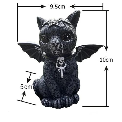 Jardin Sorcière Chat Sculpture Gothique Chaton Décoration Halloween Magique Chat Résine Artisanat Ornement Maison Extérieur Cour Décorations