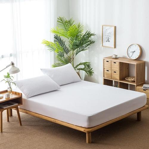 Blanche - Roi Des Fac 182x213x46 - Drap De Literie En Tissu Éponge Blanc, Housse De Protection Élastique Imperméable Pour Matelas, Hôtel, Maison