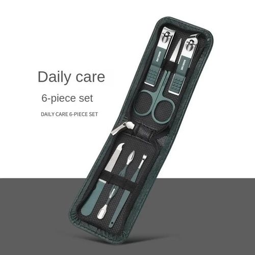 Ensemble De Manucure Portable Pour Hommes Et Femmes,Coupe-Ongles,Ciseaux,Kit De Pédicure,Vert,Outil De Manucure Et De Pédicure,6 Pièces - Type Green #A 