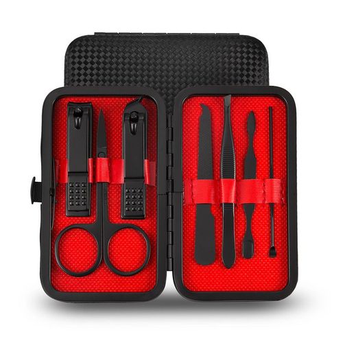 Ensemble De Coupe-Ongles En Acier Inoxydable,Kit D'outils De Soin Des Mains,Ciseaux Professionnels,Pince À Épiler,Cure-Oreilles,Multifonction,03 Pieds,7 Pièces - Type 7pcs-7197f 