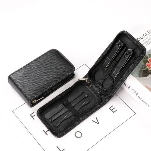 Ensemble De Coupe-Ongles Portable Vert Pour Hommes Et Femmes,Kit De Manucure,Outil De Pédicure,Ciseaux,6 Pièces - Type Black 