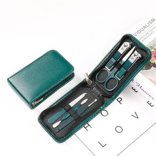 Ensemble De Coupe-Ongles Portable Vert Pour Hommes Et Femmes,Kit De Manucure,Outil De Pédicure,Ciseaux,6 Pièces - Type Green 
