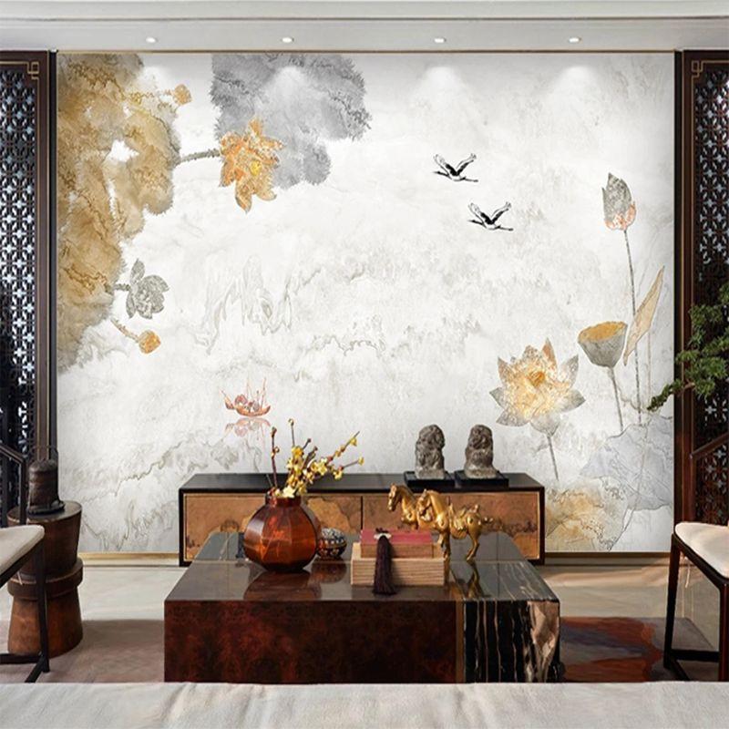 Tissu mural de style chinois TV fond mur chambre salon papier peint film et  télévision mur vêtements pivoine atmosphère affaires hôtel