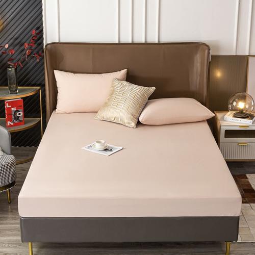 02-Abricot - 120x200x25cm - Housse De Lit En Velours Élastique, Ensemble De Draps De Lit Rembourrés, Pour Matelas Doux, Queen Size, King, Couleur Unie, Livraison Gratuite