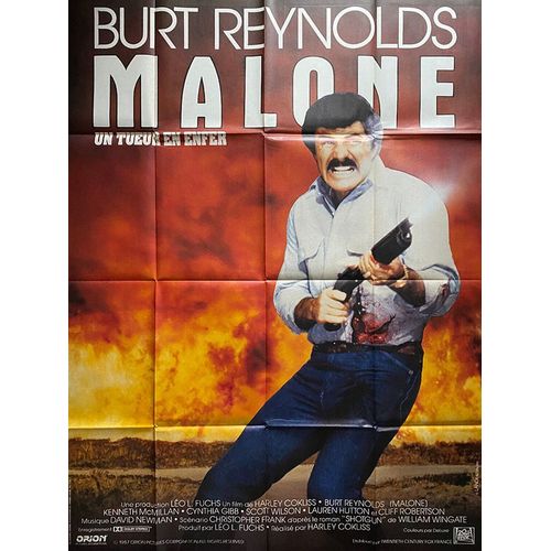 Malone -Un Tueur En Enfer - Véritable Affiche De Cinéma - Format 120x160 Cm - De Harley Cokliss Avec Burt Reynolds, Cliff Robertson, Kenneth Macmillan, Lauren Hutton, Scott Wilson, Duncan Fraser -1987