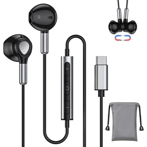 Écouteurs USB C pour Samsung Galaxy S22 Ultra S21 S20 FE A53 A33 5G, écouteurs  USB C avec microphone, écouteurs intra-auriculaires 