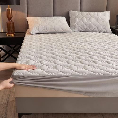 Argent - Taie D'oreiller48x74cm - Housse De Matelas Épaisse En Velours De Cristal, Chaude Et Douce En Peluche, Drap De Lit Matelassé, King Size, Taies D'oreiller Non Inclus