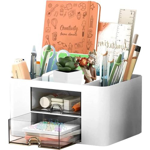 Porte-stylo avec tiroir Crayon Boîte de rangement Organisateur de