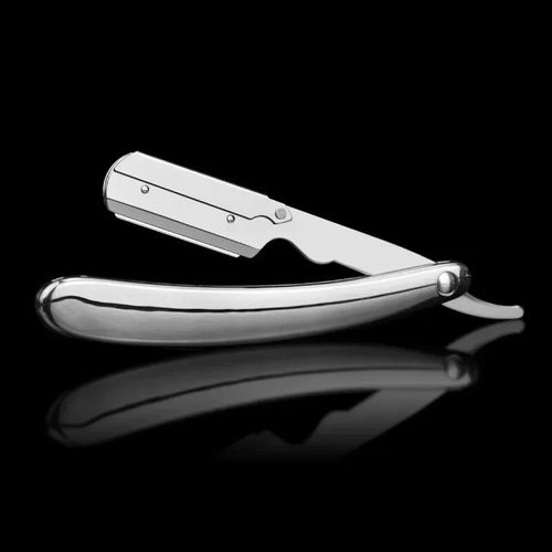 Rasoir Manuel Plaqué Or Pour Hommes,Ancien Rasoir À Main,Barbe,Couteau De Rasage,Coiffure,Porte-Couteau - Type S80-2 Silver Plating