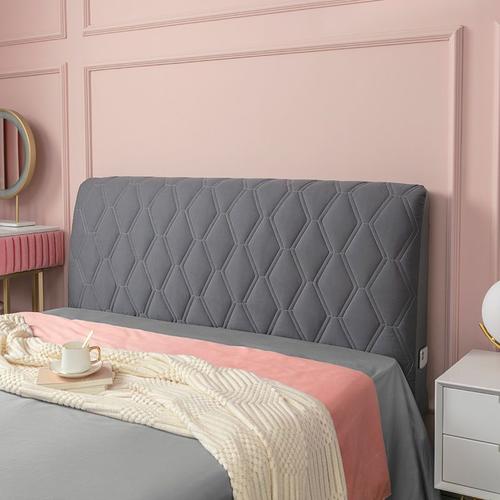 L130xh73cm - Housse De Tête De Lit Élastique En Coton, Couleur Unie, Style Contemporain, Avec Sac De Rangement, 1 Pièce