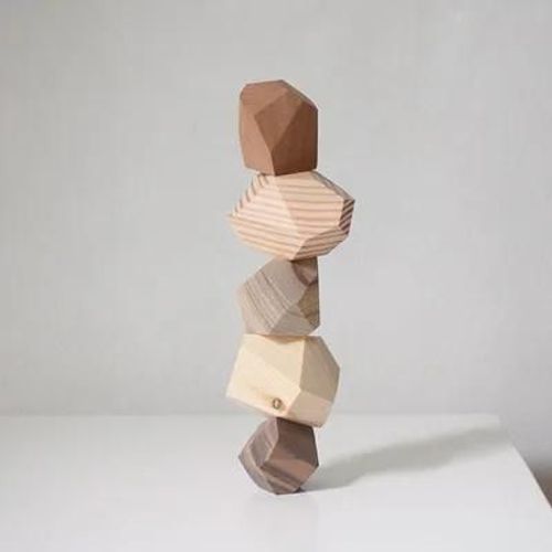 Bleu profond - Puzzle en bois massif en forme de pierre, ornements artistiques amusants, Style nordique, décompression, accessoires pour la maison