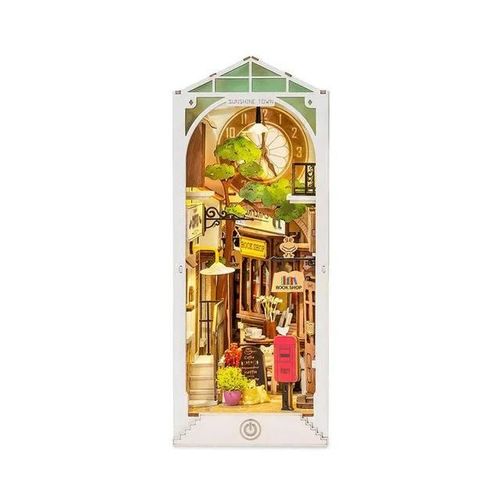 TGB02 Ville ensoleillée - Puzzle manuel créatif, modèle serre livres décoratif, bricolage Miniature en bois, ornements de maison, artisanat, cadeaux pour adultes