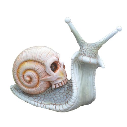 Blanc Crémeux - Sculpture Gothique De Crâne'escargot, Décoration De Patio, Figurine'halloween, Artisanat, Squelette'horreur, Ornement De Bureau