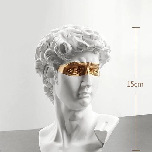 David Blanc - Statues De Décoration En Résine Blanche De 15cm, Décoration De Table Basse David Pour La Maison, Buste De Chambre En Gypse, Sculpture'art Décoratif