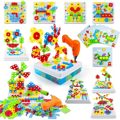 Jouet Enfant 3 Ans Jeux de Société Mosaique Enfant Puzzle 3D Construction  Enfant Jeu STEM Kit 223 Pcs Educatif pour Bricolage Jouet Fille Garcon 3 4  5 Ans Jeux Enfant 3 Ans Cadeau de Noël