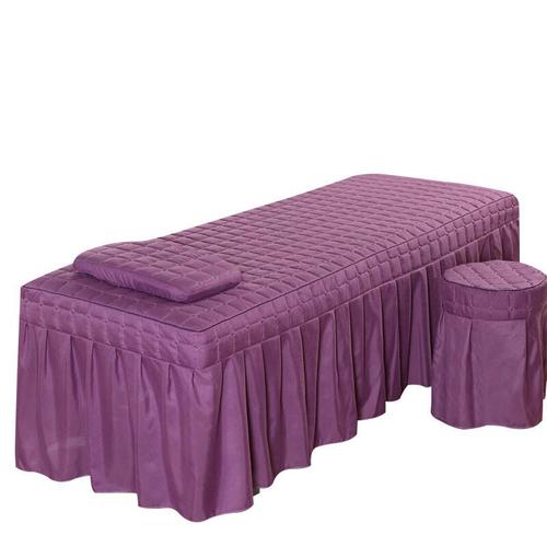 Violet - Cache-Sommier 190x80 Seul - Table De Massage Pour Salon De Beauté, Drap De Lit 190x80cm, Couverture Complète Avec Jupe, Pour Traitement Spa, Doux Pour La Peau