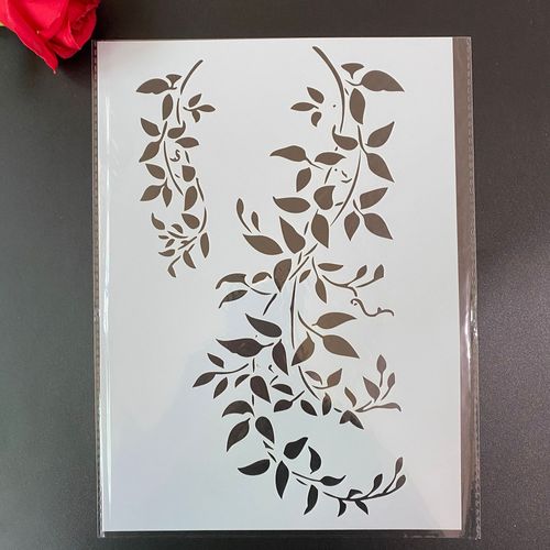 Pochoirs De Peinture Murale Bricolage,Coloriage De Scrapbooking,Album De Gaufrage,Papier Décoratif,Modèle De Carte,Feuilles D'arbre Et De Vigne,A4,29x21cm