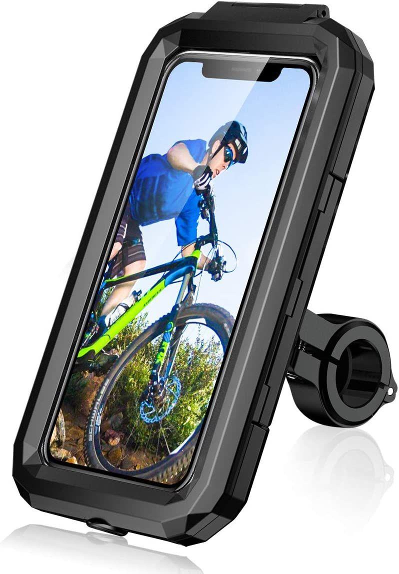 Support pour téléphone portable à vélo Moto, support étanche avec écran  tactile, pour iPhone Samsung Huawei jusqu'à 6,7 pouces, Noir