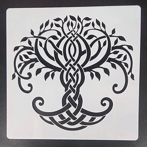 Gabarit D'arbre Pour Meubles Et Murs,Peinture,Décoration,Superposition,Plastique,Bricolage,Coloriage,Gaufrage,Pochoirs De Scrapbooking,20x20cm - Type E83