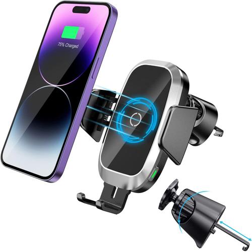 Aukvite Chargeur Induction Voiture, Chargeur sans Fil Voiture Support  Telephone Voiture Chargeur pour iPhone 14 13 12 11 Pro Max/XS MAX/XR/X/8/8  Plus/Samsung S23/S22 Ultra/S21/S20/Note 20/Note 10