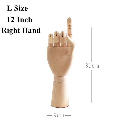 30cm Main Droite - Vilead En Bois Main Figurines Rotatif Modèle Peint Dessin Mannequin Miniatures Bureau Maison Bureau Chambre Décoration