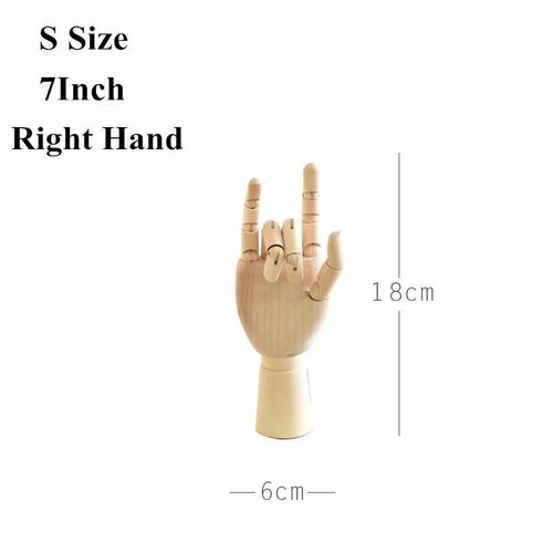 18cm Main Droite - Vilead En Bois Main Figurines Rotatif Modèle Peint Dessin Mannequin Miniatures Bureau Maison Bureau Chambre Décoration