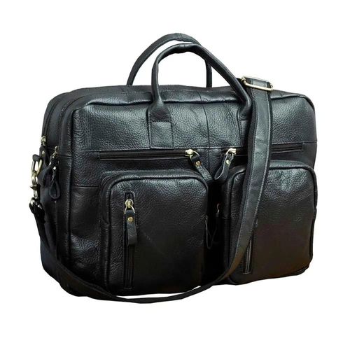 noir 2 - Sac à dos épais en cuir de cheval fou pour hommes, mallette de voyage'affaires au Design Antique, sac à attacher pour ordinateur portable, fourre tout, k1013