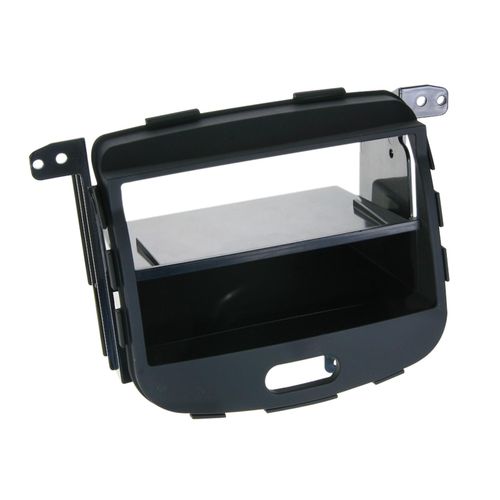 Kit Facade Autoradio Ka917 Compatible Avec Hyundai I10 08-13 Avec Vide Poche - Noir Rubber Touch