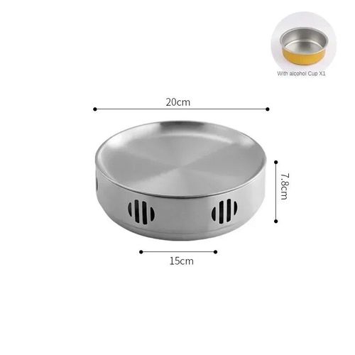 Réchaud d'isolation DCStGruen acier inoxydable,barbecue,gril,style coréen,adapté à la maison,brasero commercial,camping - Type 20cm Silver #F