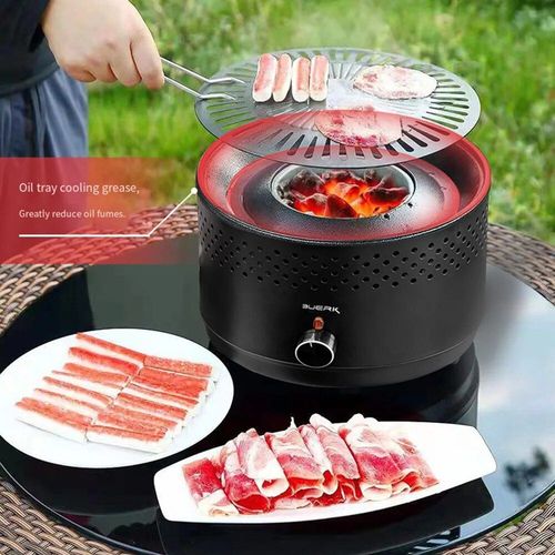 Réchaud de camping en plein air,pot de thé exécutif,cuisson,rôtissage et friture,pot fendu antiadhésif,gril en carbone