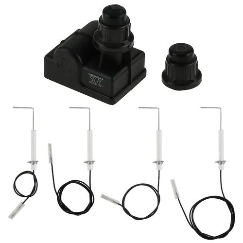 Générateur d'étincelle de gril à gaz,batterie AA électronique,allumeurs d'électrode de gril à barbecue,fil pour plaque de cuisson au propane Blackstone,28 po,4 pièces
