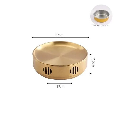 Réchaud d'isolation DCStGruen acier inoxydable de style coréen,barbecue,gril,adapté à la maison,brasero commercial,camping - Type 17cm Gold
