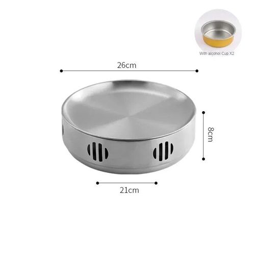 Réchaud d'isolation DCStGruen acier inoxydable de style coréen,barbecue,gril,adapté à la maison,brasero commercial,camping - Type 26cm Silver