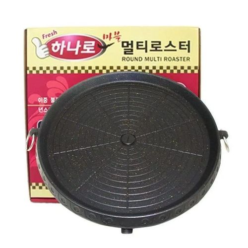 Plaque de poêle à griller pour barbecue,revêtement antiadhésif portable,cuisinière à gaz butane,plaque de cuisson rectangulaire,coréen,32x26cm - Type Rond