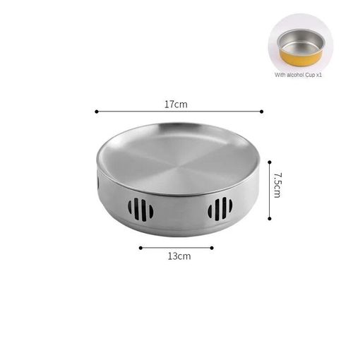Réchaud d'isolation DCStGruen acier inoxydable,barbecue,gril,style coréen,adapté à la maison,brasero commercial,camping - Type 17cm Silver #B