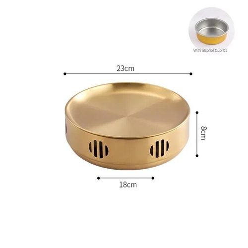 Poêle d'isolation en acier inoxydable de style coréen,barbecue,gril,adapté à la maison,brasero commercial,camping - Type 23cm Gold