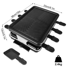 Gril de table électrique coréen,barbecue d'intérieur,raclette à fromage pour 8 hypothèques,surface antiarina,contrôle de la température,passe au lave-vaisselle - Type EU PLUG 220V