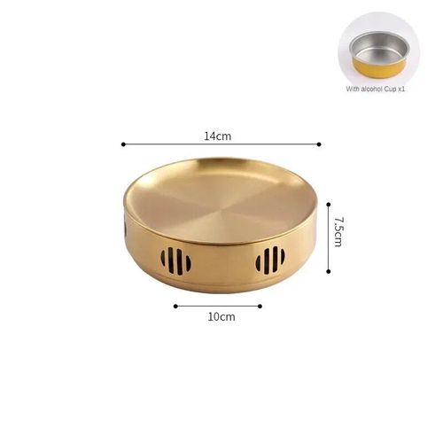 Réchaud d'isolation DCStGruen acier inoxydable,barbecue,gril,style coréen,adapté à la maison,brasero commercial,camping - Type 14cm Gold #E