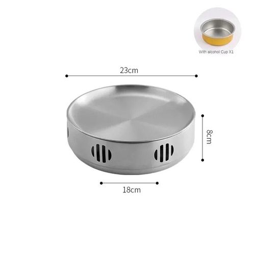 Réchaud d'isolation DCStGruen acier inoxydable,barbecue,gril,style coréen,adapté à la maison,brasero commercial,camping - Type 23cm Silver #E