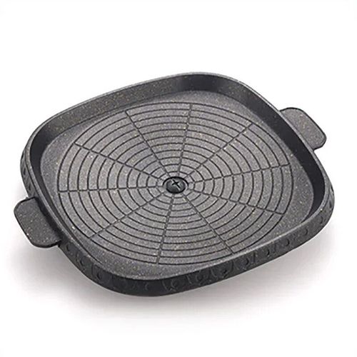 Poêle à griller en pierre Maifan coréenne,3 formes,32cm,antiarina,portable,ménage,barbecue extérieur,plaque,sans fumée,escalade en aluminium,chaud - Type Square A #A