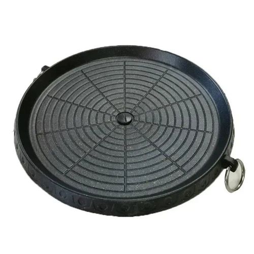 Poêle à griller en pierre Maifan coréenne,3 formes,32cm,antiarina,portable,ménage,barbecue extérieur,plaque,sans fumée,escalade en aluminium,chaud - Type Round B #A