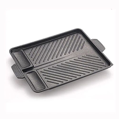 Poêle à griller en pierre Maifan coréenne,3 formes,32cm,antiarina,portable,ménage,barbecue extérieur,plaque,sans fumée,escalade en aluminium,chaud - Type Rectangle A #B