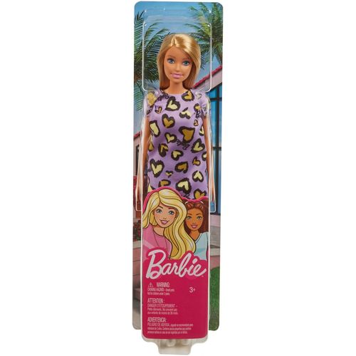 BARBIE FAB Barbie - Barbie Chic Robe Violette - Poupée Mannequin - 3 ans et +
