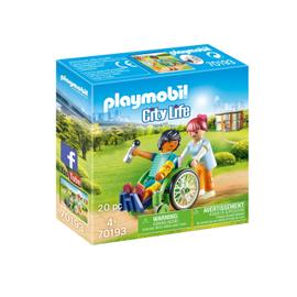 PLAYMOBIL - 70193 - City Life L'Hôpital - Patient en fauteuil roulant vert  - Playmobil