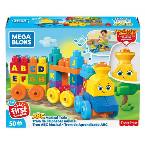 Mega Bloks Ips Mega Bloks - Le Train De Lalphabet - Cubes De Construction Préscolaires - Jouet De Construction - 12 Mois Et +