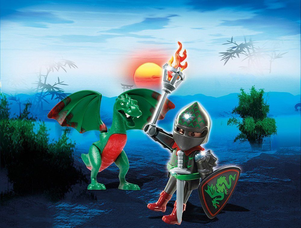 Playmobil 6836 - Combattant Avec Dragon Vert - 2